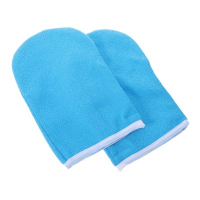 Blue Paraffin Wax Spa Gloves, 1 Pair, Polyester