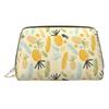 Leather Cosmetic Bag with Pineapple Pattern, Travel Organizer, Toiletry Bag view 1