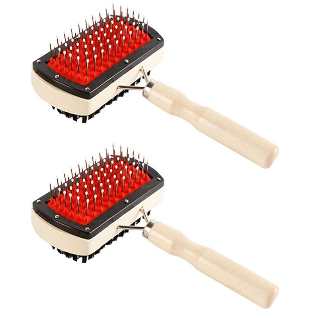 Double-Sided Wooden Dog Brush