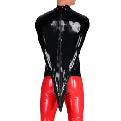 VIYOLI Latex Men's Top Armbinder Harness, Sexy, White, M
