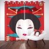 Wlujhia Blackout Curtains, 160 x 70 cm, Set of 2, Japanese Geisha Design view 1