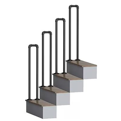 Black Industrial Wrought-Iron Balustrade Posts for Attics, Decks, Porches, and Steps