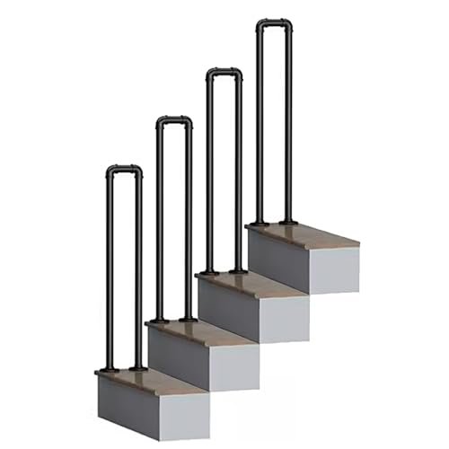 Black Industrial Wrought-Iron Balustrade Posts for Attics, Decks, Porches, and Steps