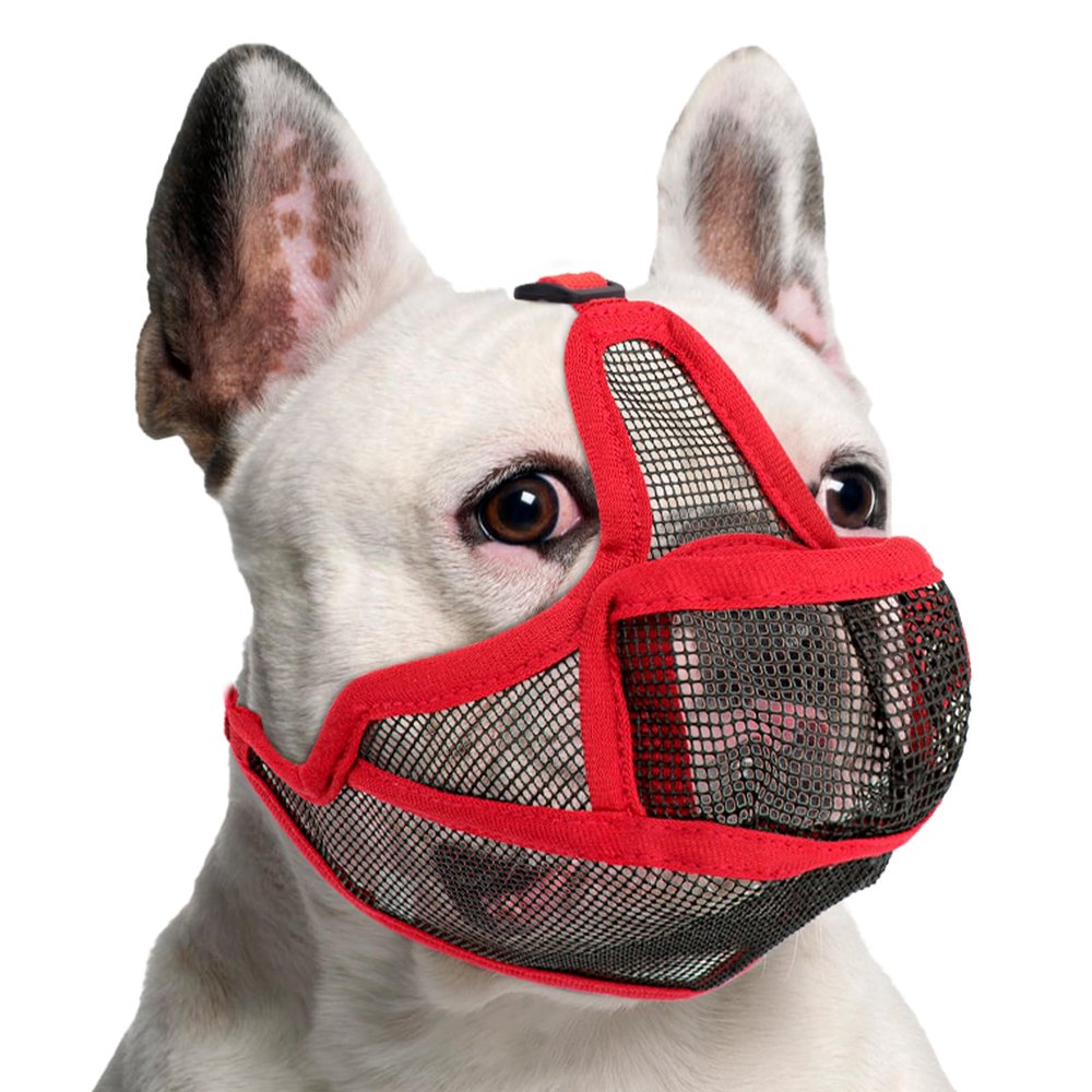 Dog Muzzle for Short Snouts - XXS Red