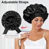 FOLAI 1 Satin Sleep Bonnet for Women, Adjustable, Black, Large view 3