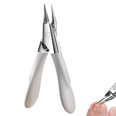 Welnax NailPro Guard – Nail Scissors for Thick and Deeply Ingrown Toenails, Stainless Steel Precision Scissors for Fingernails and Toenails (White)