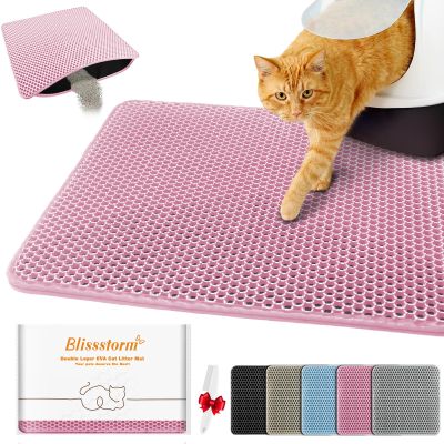 Blissstorm Cat Litter Mat 30x30cm, Double Layer EVA Waterproof - Odor Neutral with Anti-Slip Design