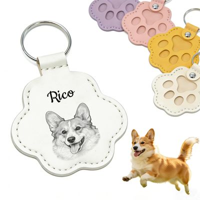 Personalized Pet Memorial Pendant with UV Print - Paw Print Design for Dogs & Cats