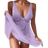 Women's Lace Lingerie Dress (Purple, XXL) view 1