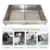 Portable Dog Toilet Training Tray with Lockable Pull-Out Tray, Stainless Steel Puppy Potty for Indoor and Outdoor Housebreaking view 2