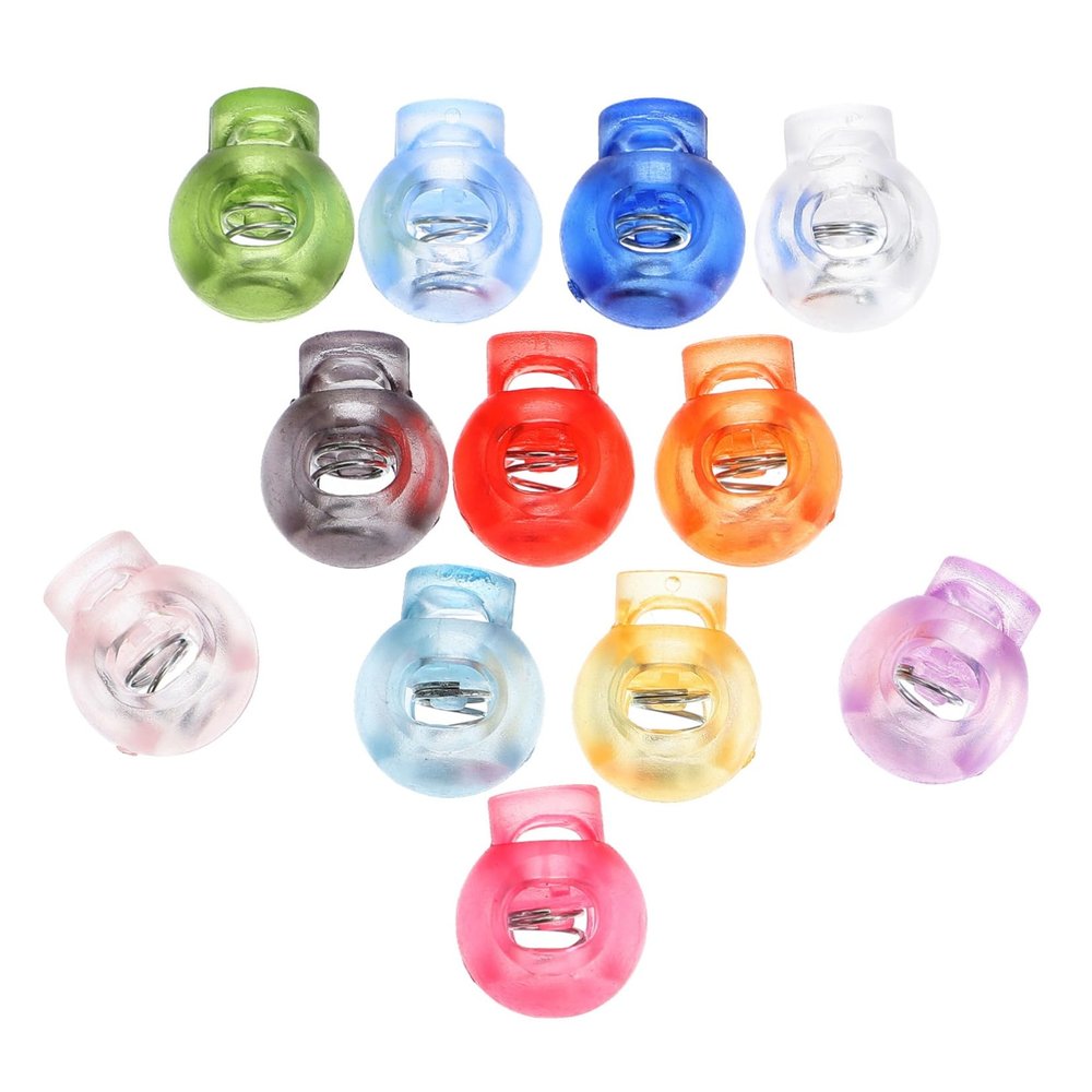 100-Pack Plastic Cord Locks with Spring Mechanism