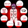 ZeeKoug New Pink 10-Piece Comfortable Leather Sports Set with Eye Mask, Cross Buckle and Adjustable Whip, Yoga Accessories, Couple's Gift view 2
