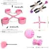 ZeeKoug New Pink 10-Piece Comfortable Leather Sports Set with Eye Mask, Cross Buckle and Adjustable Whip, Yoga Accessories, Couple's Gift view 3