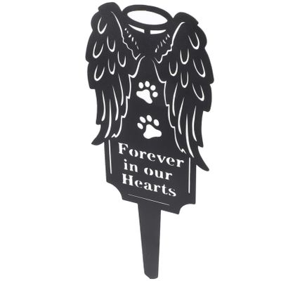 ARTSEWPLY Outdoor Memorial Stake for Dogs, Weather-Resistant, Black Metal