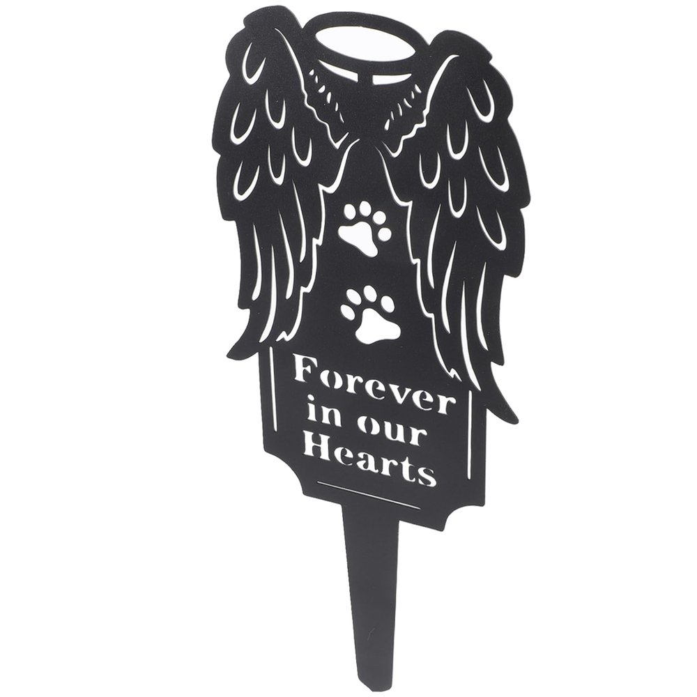 ARTSEWPLY Outdoor Memorial Stake for Dogs, Weather-Resistant, Black Metal