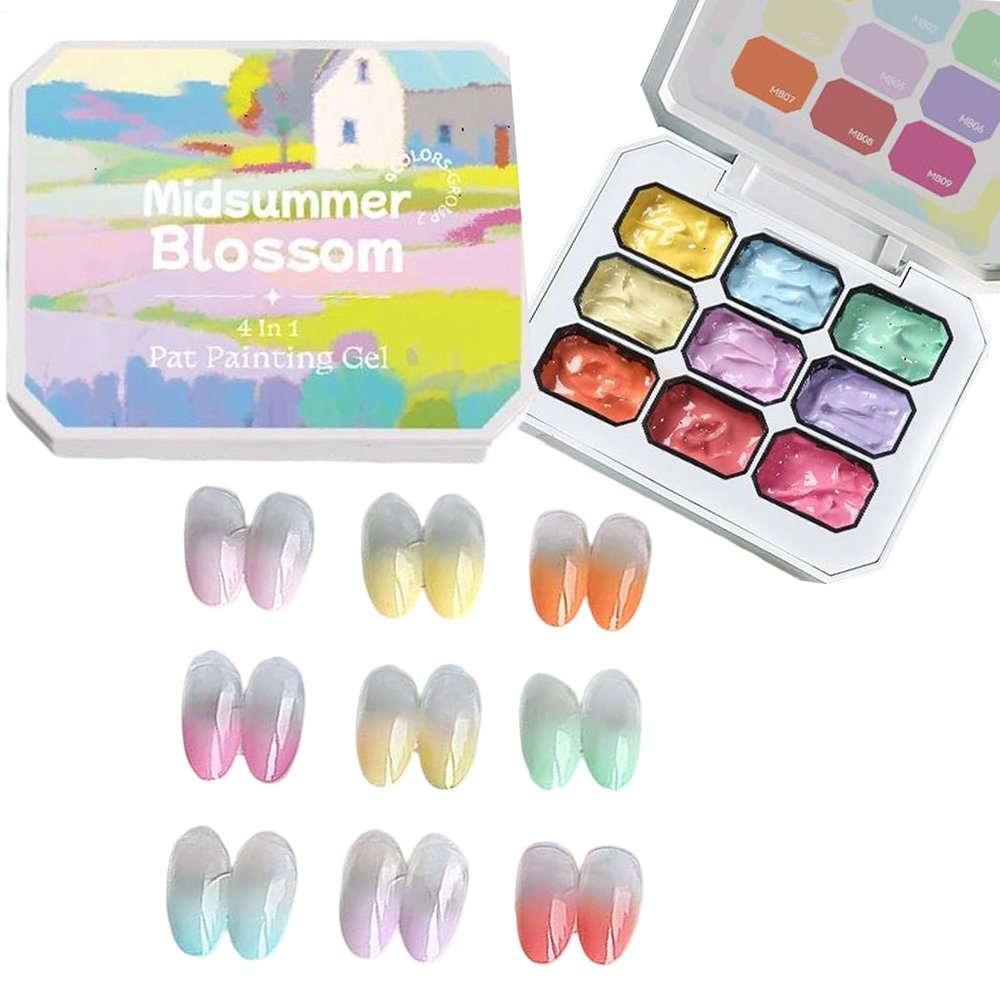 Nail Art Gel, Painting Gel, 9 Colors