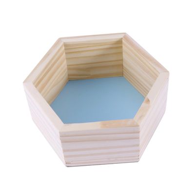 ZUNOXAZ Hexagonal Wooden Wall Shelf for Kids' Rooms and Offices, Blue