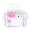 LOLIPPYY Plastic and Iron Transport Cage for Hamsters and Guinea Pigs, Comfortable and Safe Pink Pet Nest for Travel and Home view 1