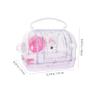 LOLIPPYY Plastic and Iron Transport Cage for Hamsters and Guinea Pigs, Comfortable and Safe Pink Pet Nest for Travel and Home view 2