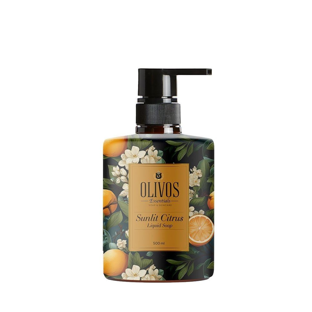 OLIVOS Sunlit Citrus Liquid Soap with Bodrum Mandarin, 500 ml