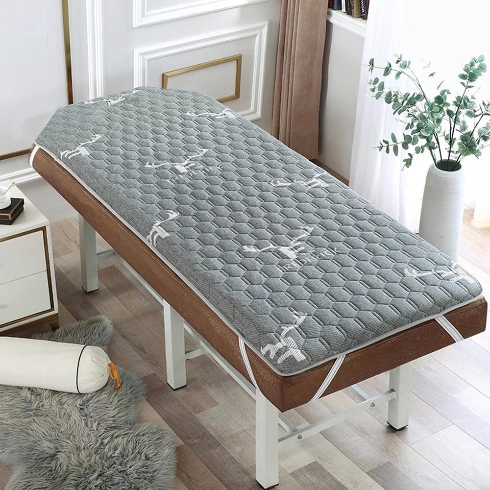 LDLCYCN Grayc(t) 190 x 70 cm Memory Foam Massage Table Mattress Topper, Spa Bed Pad, Beauty Salon Mattress Topper, 3 cm Thick, Non-Slip, Soft, Breathable, Lash Bed Topper