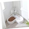 Automatic Cat Water Dispenser with Double Bowl, 2-Piece, PP, White view 3