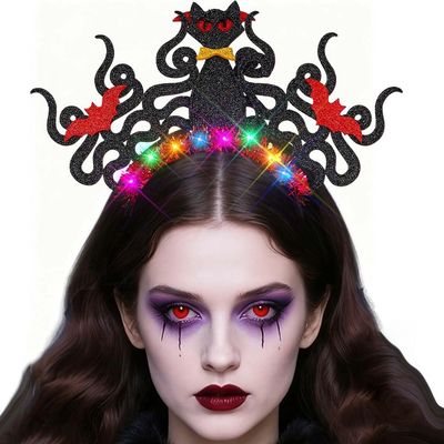 Ushiny Halloween LED Cat-Ear Headband, Black