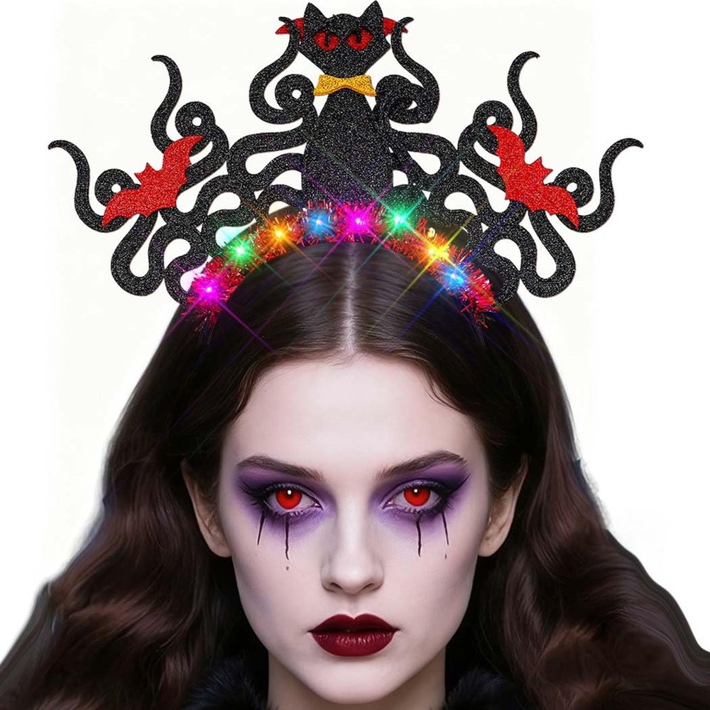 Ushiny Halloween LED Cat-Ear Headband, Black