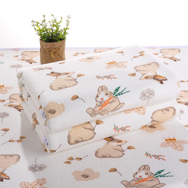Morbuy Washable Waterproof Incontinence Bed Pad, Non-Slip, Breathable, Soft, 180 × 200 cm, Rabbit