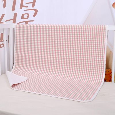 Morbuy Washable Waterproof Incontinence Bed Pad, Plaid Pink, 180 x 200 cm