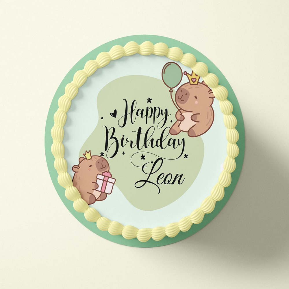 CGD Edible Cake Toppers in Fondant or Wafer Paper – Capybara Design, Personalized Fondant Topper