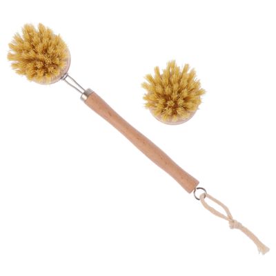 VICASKY 2-Piece Bath Brush Set with Long Wooden Handles, Random Color
