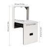 Foldable Wall-Mounted Shoe-Changing Stool, White, L view 2