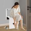 Foldable Wall-Mounted Shoe-Changing Stool, White, L view 3