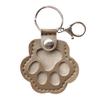 Leather Pet Memorial Keychain, Cute Paw-Shaped Keepsake Key Ring for Dog Fur, Bag or Wallet view 1
