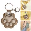 Leather Pet Memorial Keychain, Cute Paw-Shaped Keepsake Key Ring for Dog Fur, Bag or Wallet view 2