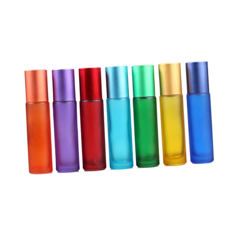 DECOMELODY 10 ml Frosted Glass Roll-On Perfume Bottles, 7-Pack