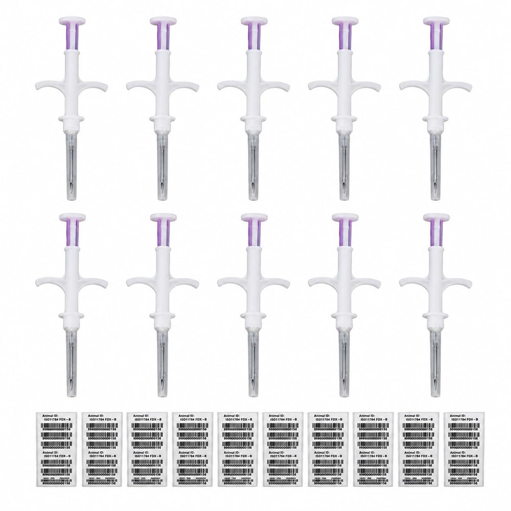 CHEOTIME 10pcs PET Microchip, ISO 11784/5 FDX-B 134.2KHz