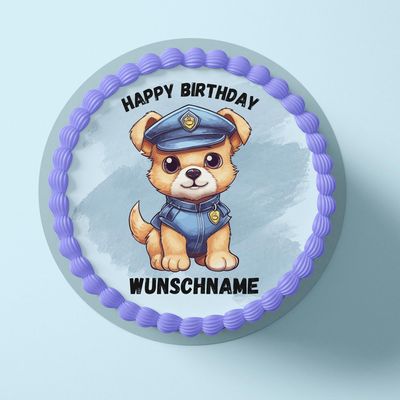Personalized K9 Police Dog Cake Topper – Fondant