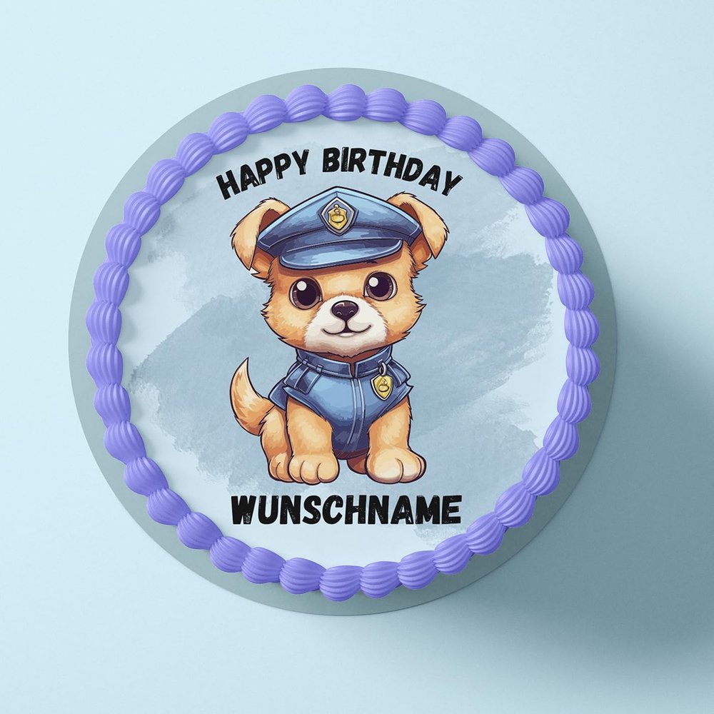 Personalized K9 Police Dog Cake Topper – Fondant