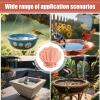 Copper Bird Bath, Rustic Weather-Resistant Bowl with Cleaning Disc view 4