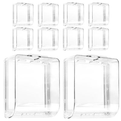 SOLUSTRE 10-Pack Baby Safety Outlet Covers, Waterproof Clear Plastic, Outdoor Outlet Covers and Splash Guards for Kitchen, Bathroom, and Outdoor Use