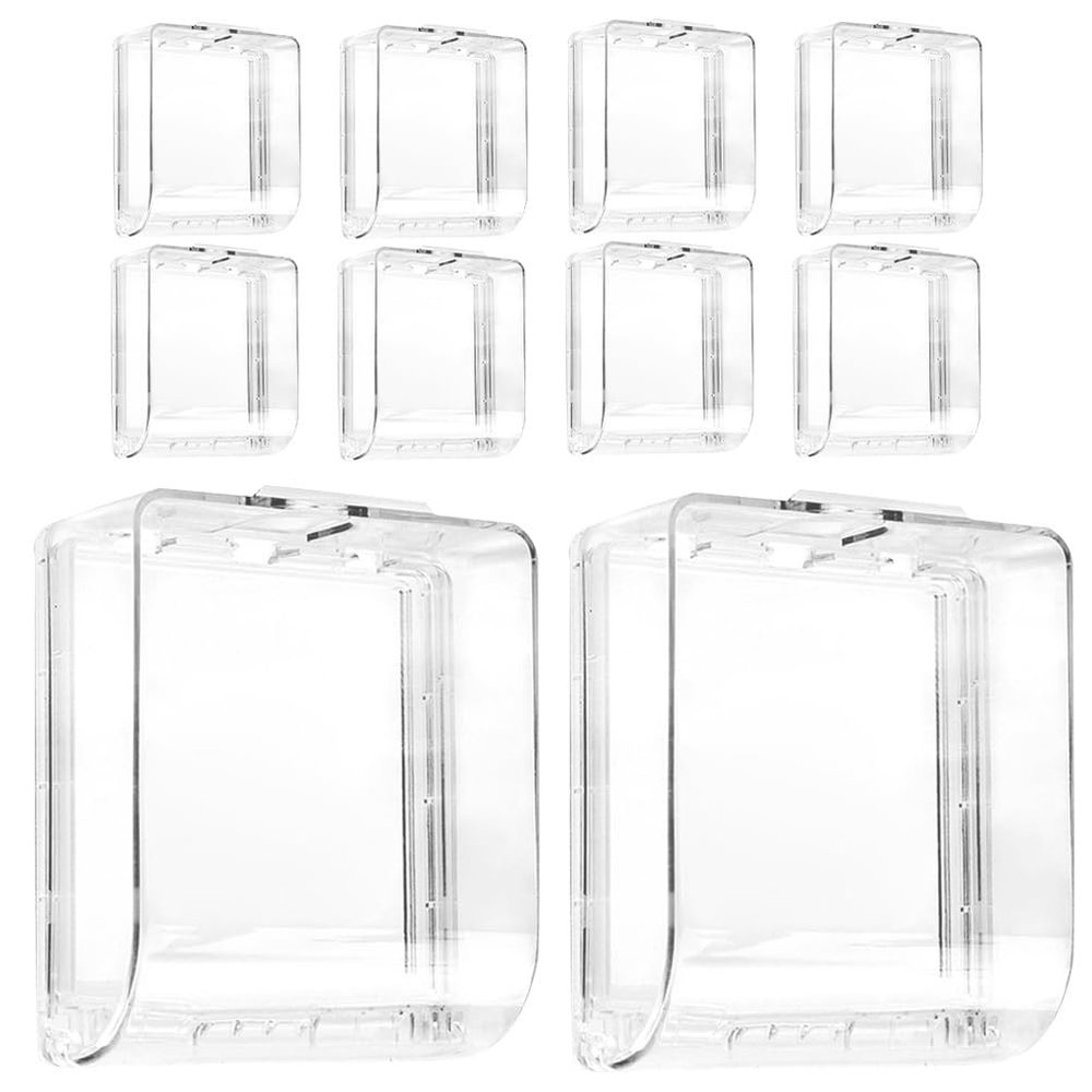 SOLUSTRE 10-Pack Baby Safety Outlet Covers, Waterproof Clear Plastic, Outdoor Outlet Covers and Splash Guards for Kitchen, Bathroom, and Outdoor Use