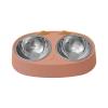 Double Stainless Steel Dog Bowl Set with Stand, 15° Tilted view 1