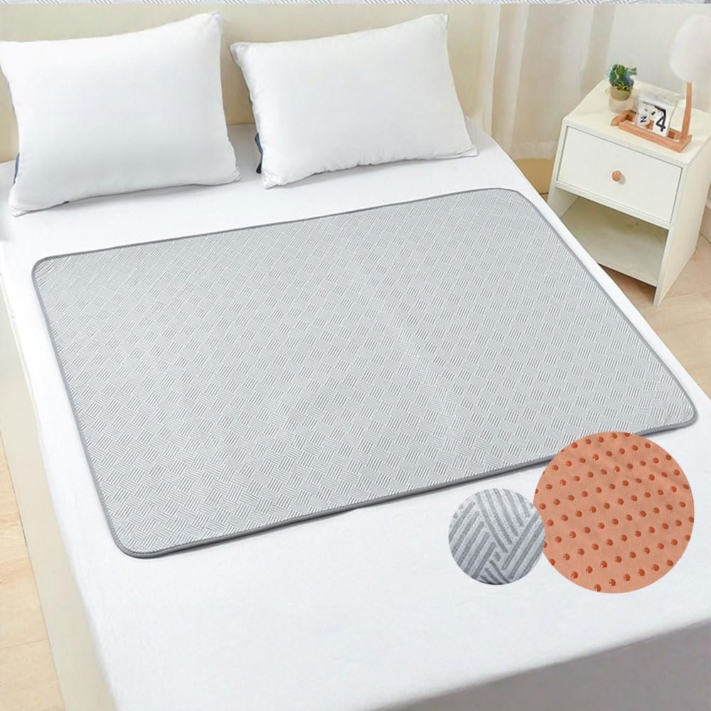 Hearda Washable Non-Slip Incontinence Bed Pad, Waterproof, Breathable, Absorbent, Gray Plaid, 80 x 120 cm