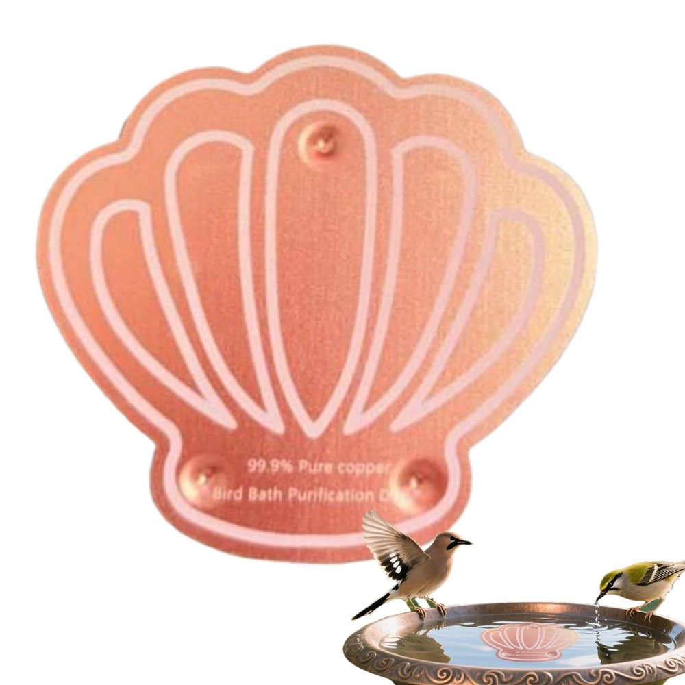 Copper Birdbath, Decorative Disc Bowl, 3.94 x 3.94 x 0.08 in