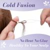 MY-LADY Micro Ring Human Hair Extensions, Black/Balayage, Straight, 40 cm, 50 g, 1 g Each (#01) view 3