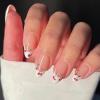 Viugex 24-Piece Press-On Nails, Medium Almond, Nude Pink with Cherry Design and French Tips view 1