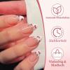 Viugex 24-Piece Press-On Nails, Medium Almond, Nude Pink with Cherry Design and French Tips view 3