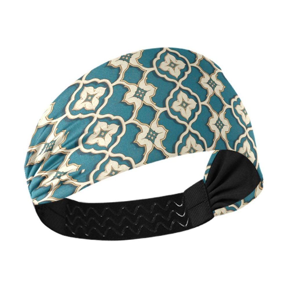 Amooorous Women's Geometric Paisley Moisture-Wicking Elastic Headband